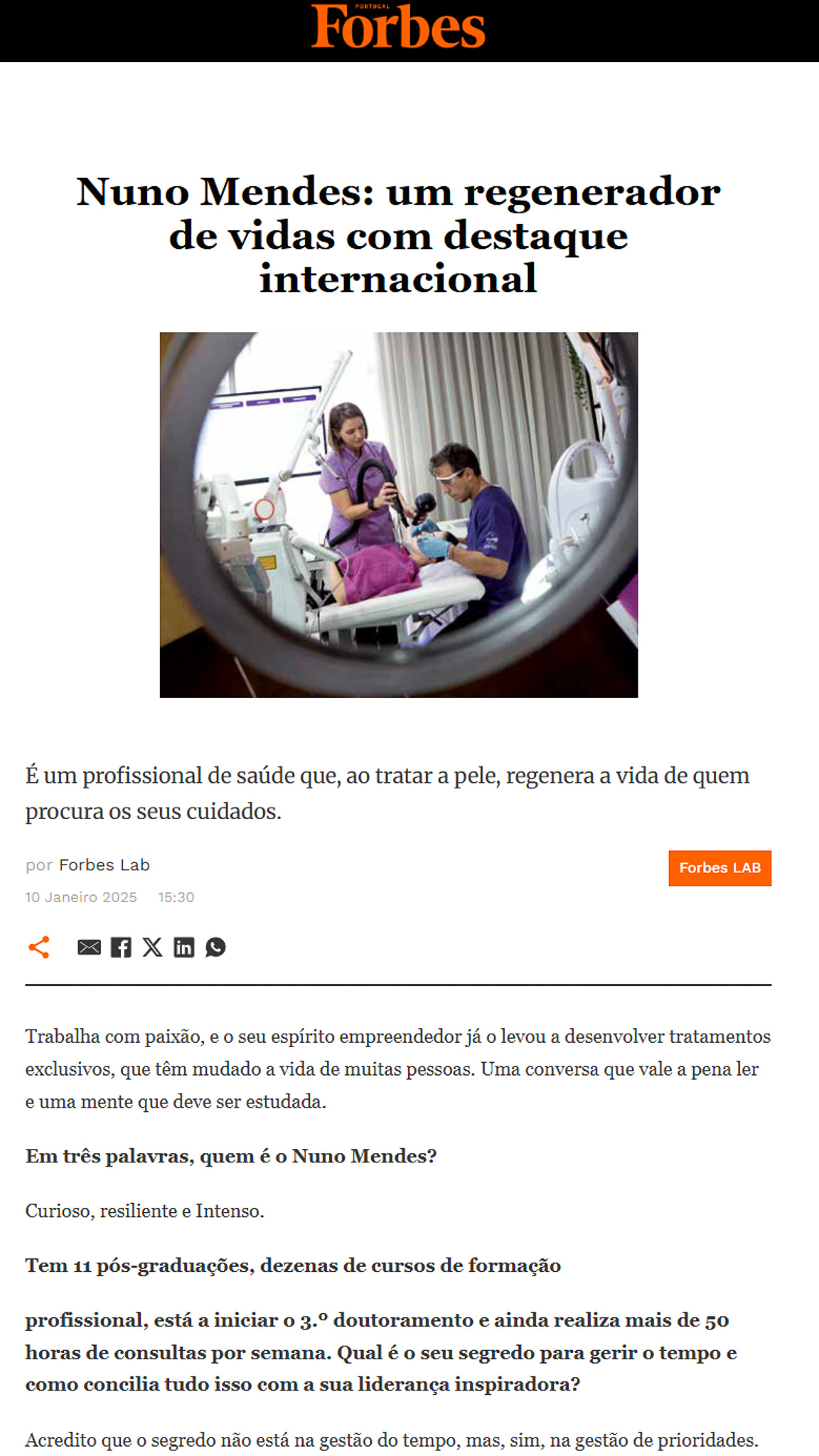 Nuno Mendes: um regenerador de vidas com destaque internacional