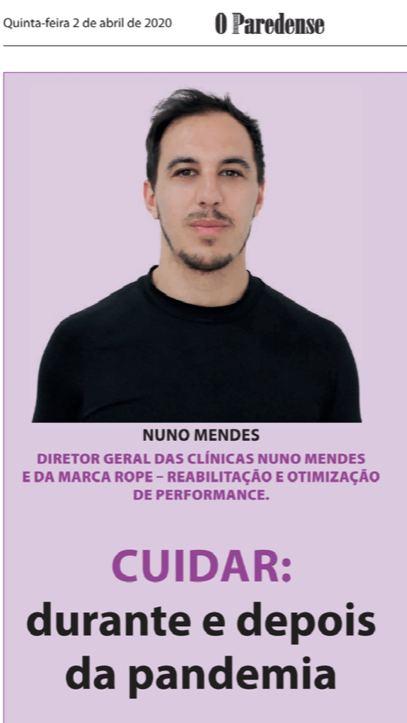 Cuidar Antes e Depois da Pandemia